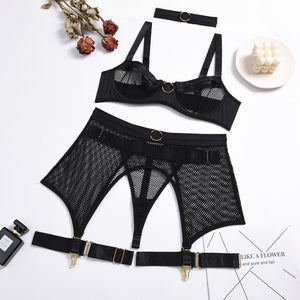 4-Pieces Set Women Transparent Sexy Underwear