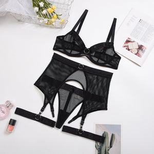 4-Pieces Set Women Transparent Sexy Underwear