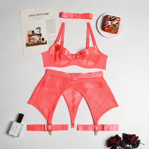 4-Pieces Set Women Transparent Sexy Underwear