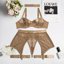 Load image into Gallery viewer, 4-Pieces Set Women Transparent Sexy Underwear