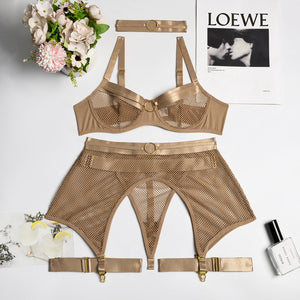 4-Pieces Set Women Transparent Sexy Underwear